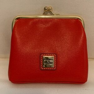NWT - Dooney & Bourke Vibrant Tomato Red Framed Purse in Saffiano Leather